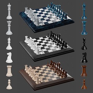 Chess Set with marble wooden and classic materials