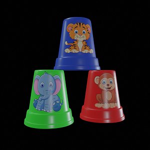 Creative and interactive toys-Stacking Cups Adventure-GAME READY Low-poly 3D model