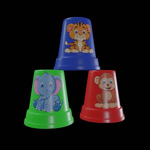 Creative and interactive toys-Stacking Cups Adventure-GAME READY Low-poly 3D model