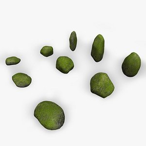 3D Assorted Boulders - Moss model