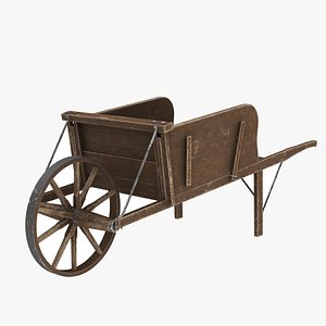Wooden Wheelbarrow 3D model