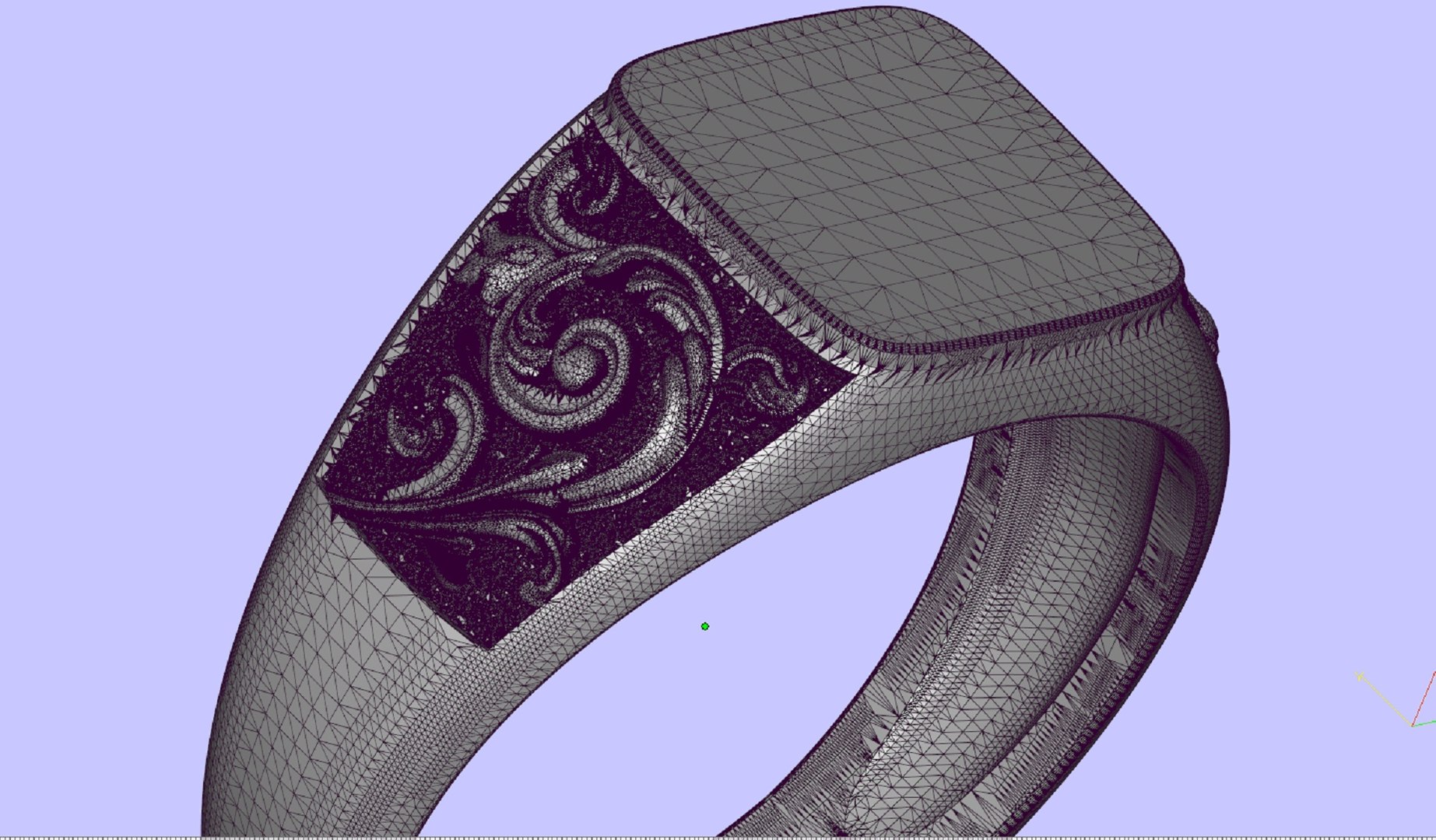 Mens Signet Ring With Pattern Model - TurboSquid 1899909