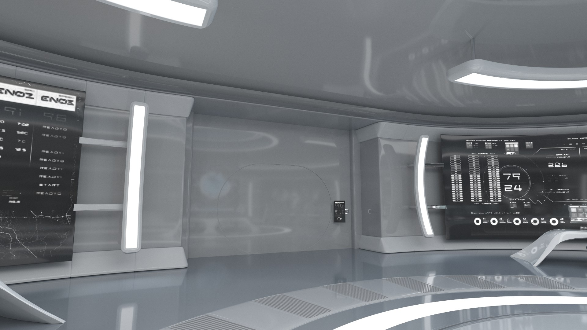 Sci-Fi Futuristic Command Room Model - TurboSquid 1740599