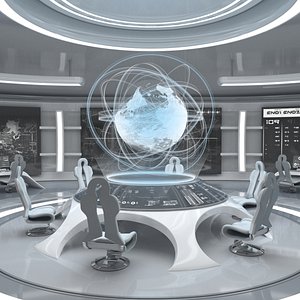 科幻未来指挥室模型