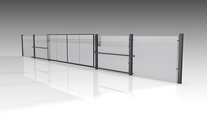 Glass fence with gates