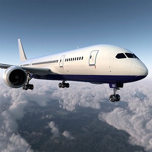 Commercial Jet Airliner Boeing 787-8 Rigged for Maya model