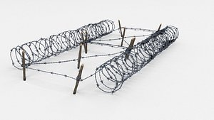 Low Poly Barb Wire Obstacle 21