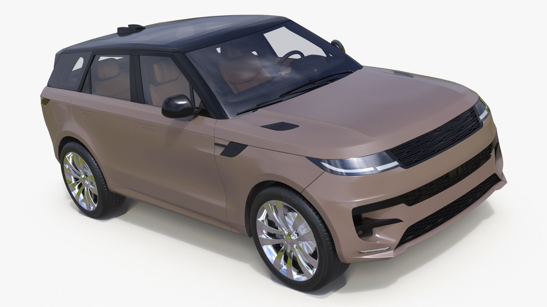 Luxury Sport SUV Brown Simplified 3D model preview