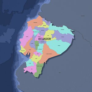 Ecuador Admin 1 3D Map - LatLong