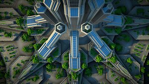Building Constructor - Game Ready Sci-Fi City Block and road constructor