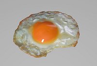 Realistic fried egg