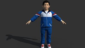 Schoolboy model Boy Rigged 3D model
