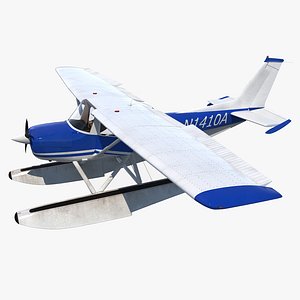Cessna 150 Seaplane Rigged 3D Model