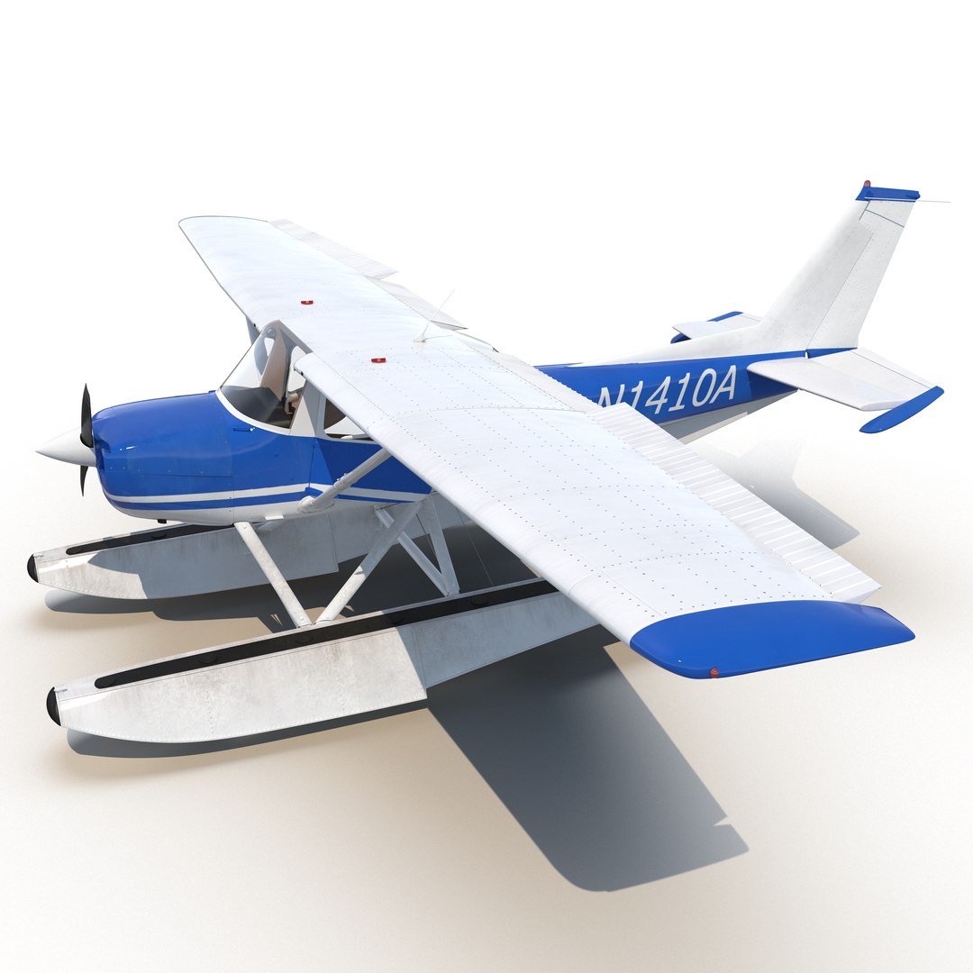 Cessna 150 Seaplane Rigged 3D Model 3D model preview