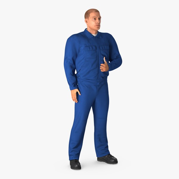 mechanic worker wearing blue model