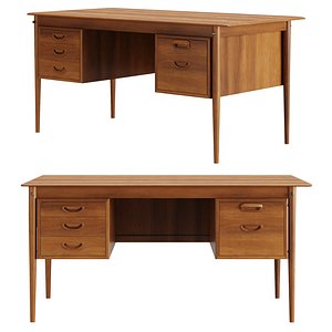 3D model Danish Walnut Desk 1960s