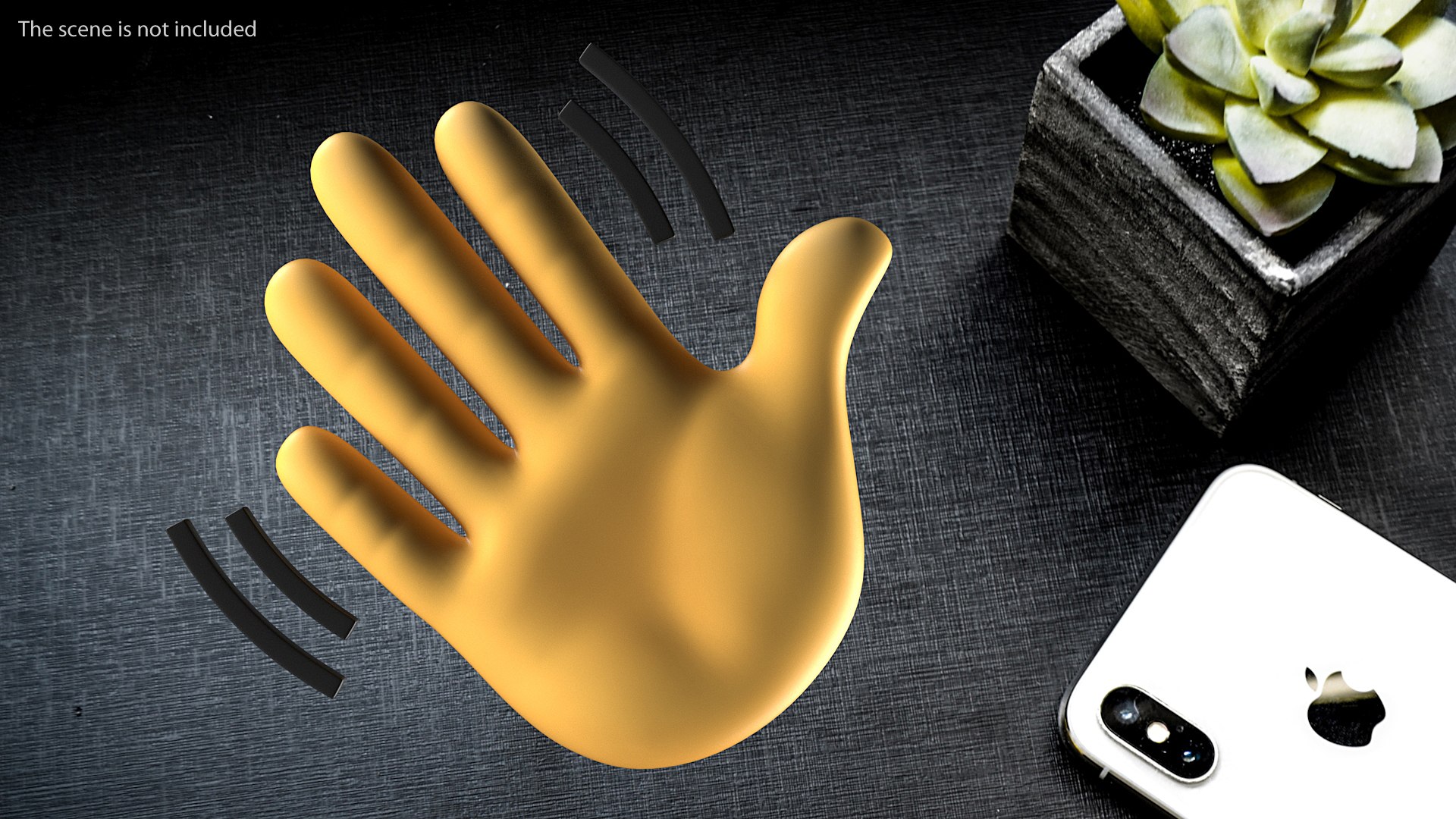 Waving Hand Emoji 3D model preview