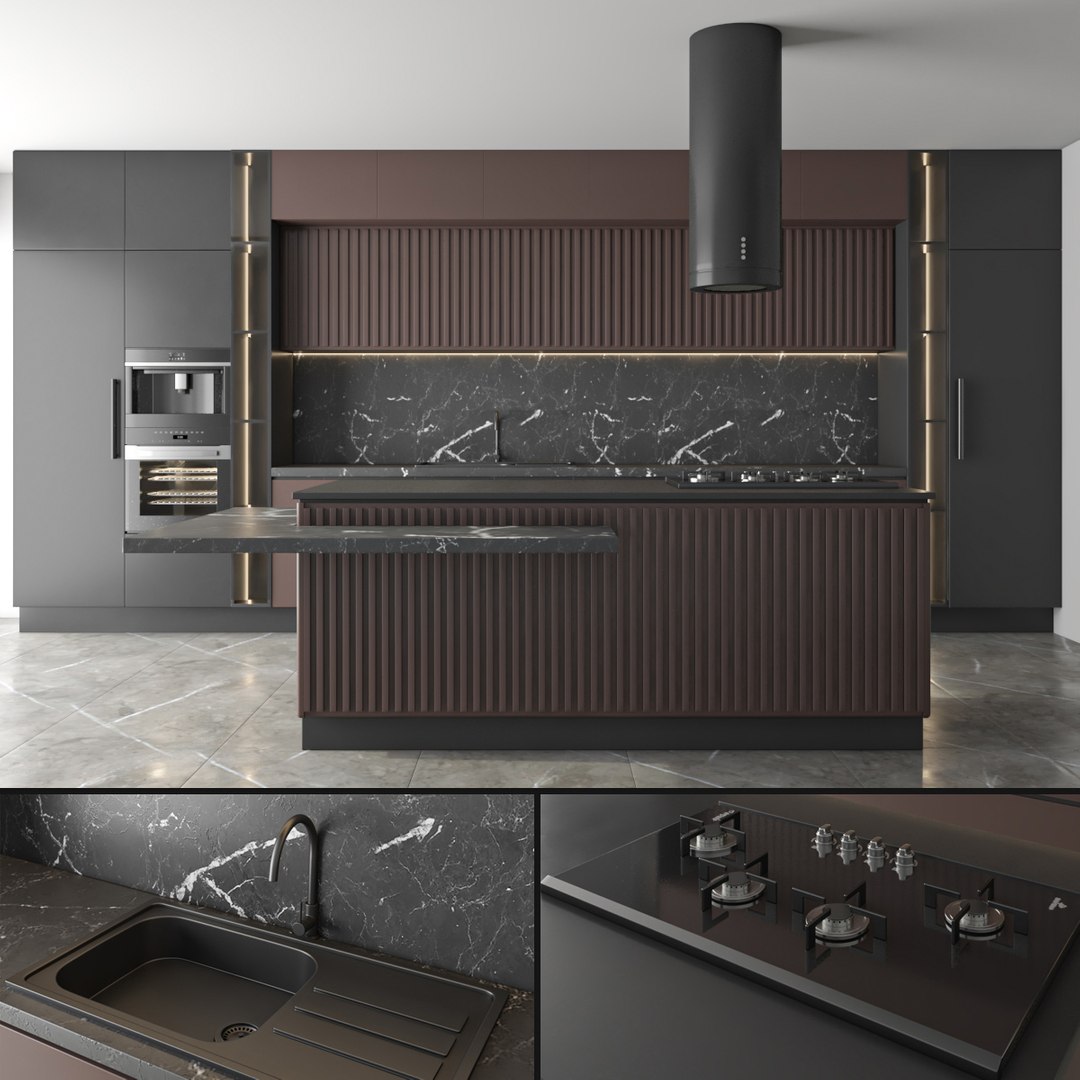 3D Model Kitchen Set 26 - TurboSquid 1991780