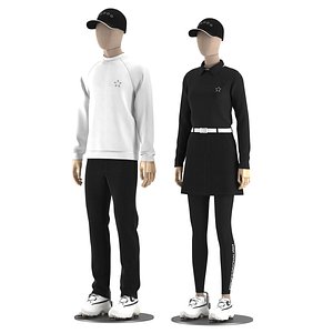 Golf clothes mannequin set 3D model