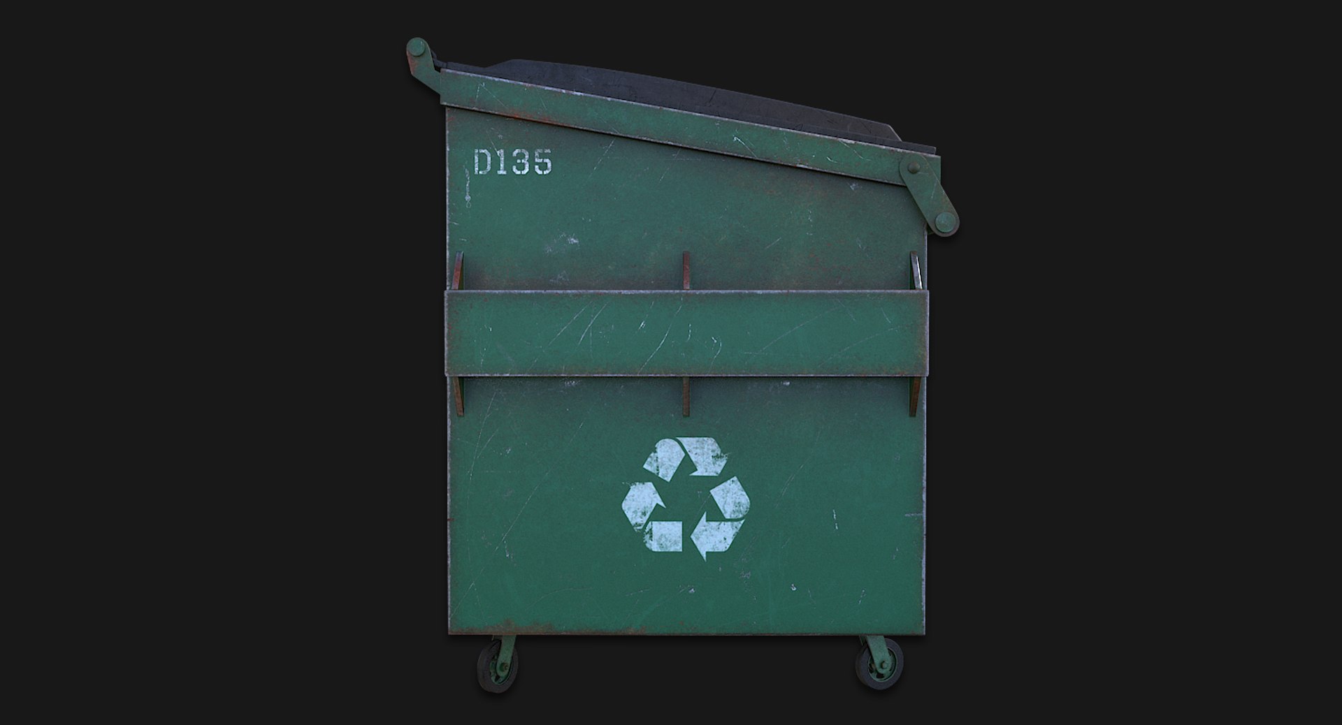 3d model of recycling dumpster https://p.turbosquid.com/ts-thumb/jm/FGAIcz/BuHu771W/preview1480x800009/png/1479944614/1920x1080/fit_q87/6e2dde292f5ad7bb82d5a9f6a83fc8bddf89628b/preview1480x800009.jpg