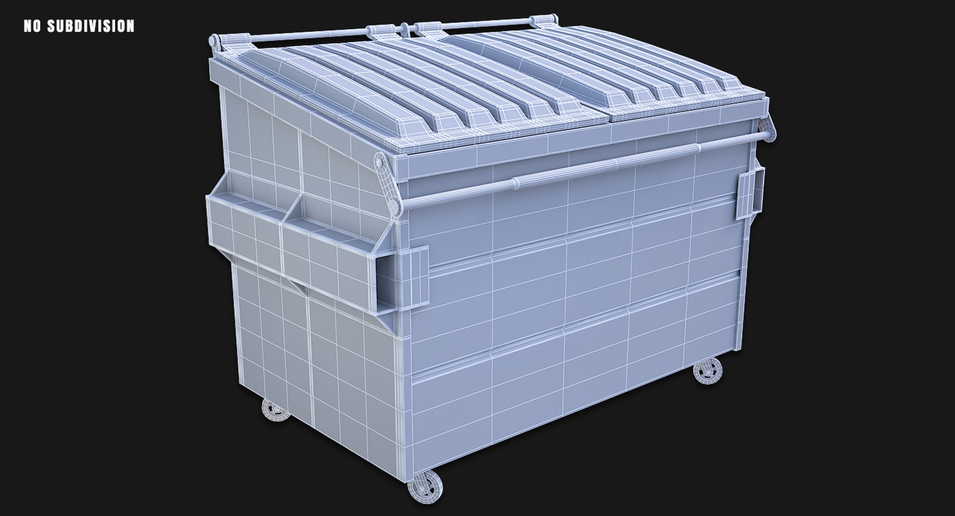 3d model of recycling dumpster https://p.turbosquid.com/ts-thumb/jm/FGAIcz/zY9WwyI4/wire002subd0/png/1479944671/1920x1080/fit_q87/1b384bae7a19e79396e1749870f59cc753bc743f/wire002subd0.jpg