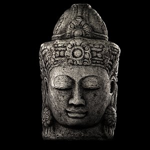 obj stone buddha head
