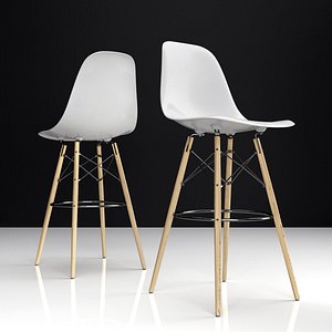 Eames DSW Bar plastic side chairs