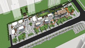 SHOPPING MALL LANDSCAPE ARCHITECTURE model