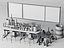Modelo 3D de uma mesa de experimentos de laboratório de química