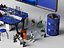 Modelo 3D de uma mesa de experimentos de laboratório de química