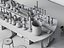 Modelo 3D de uma mesa de experimentos de laboratório de química