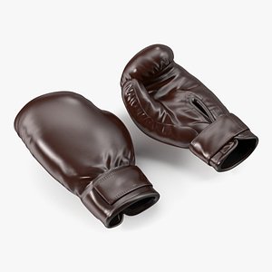 3D model Training Boxing Gloves Brown Leather