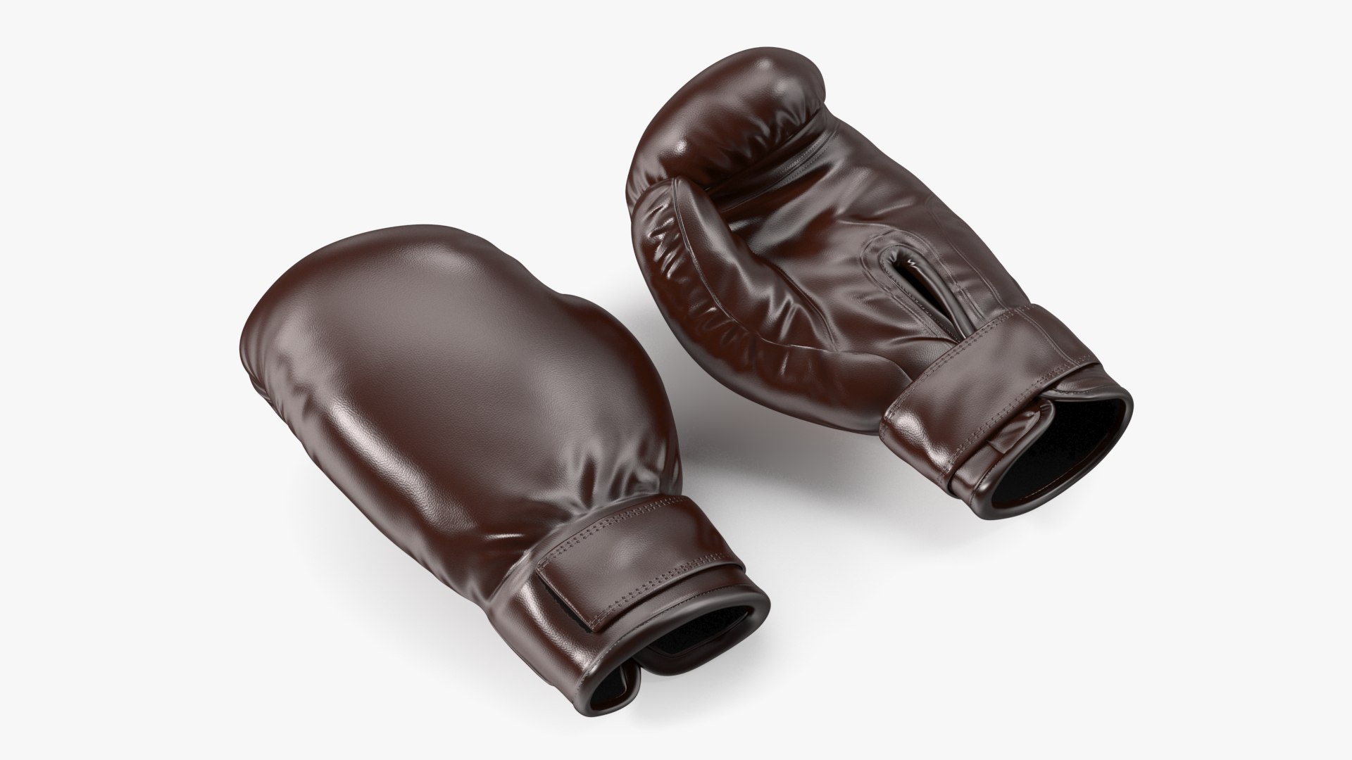 Training Boxing Gloves Brown Leather 3D model preview
