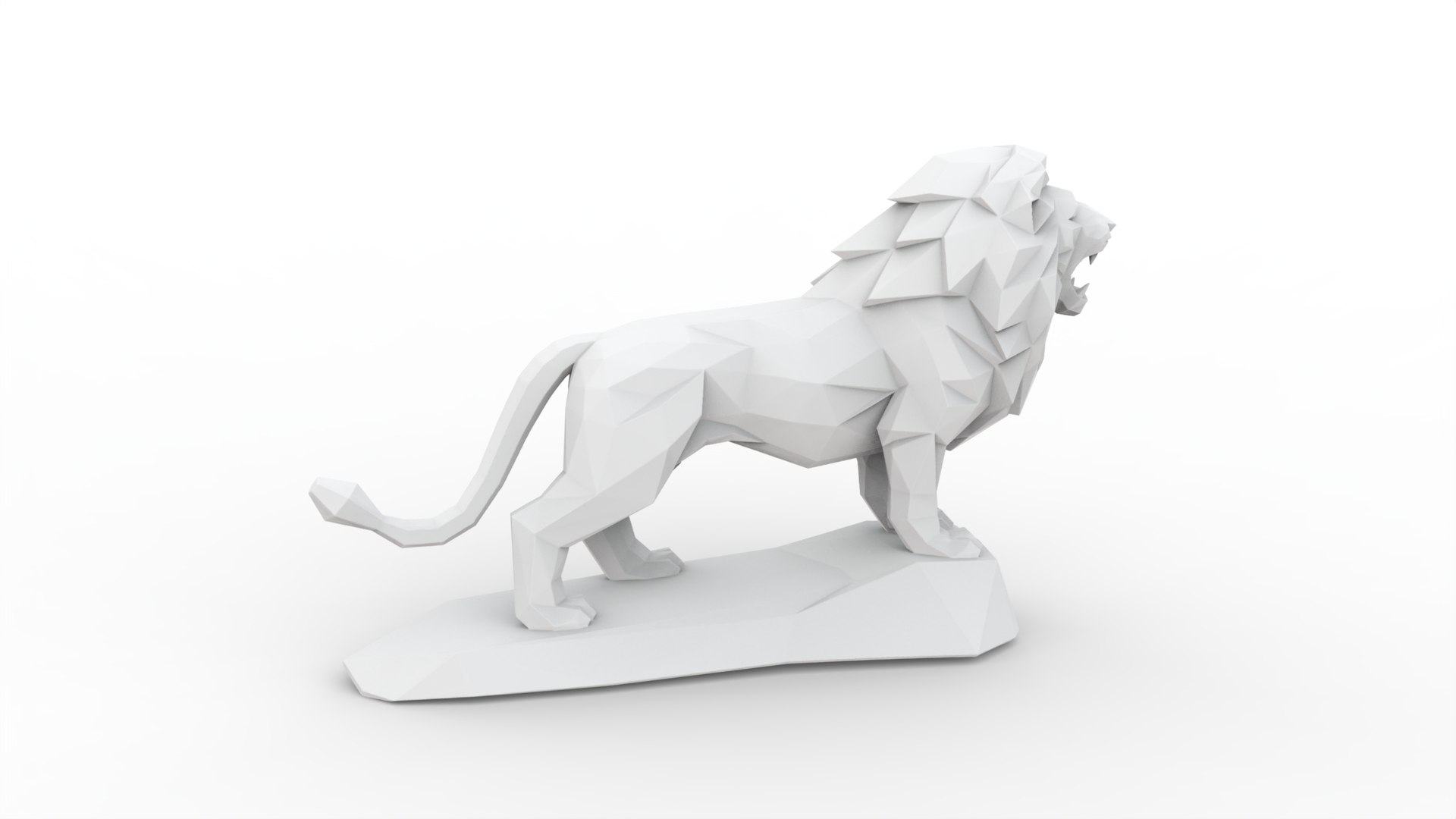 3D Low Poly Lion Statue 3D Print Model - TurboSquid 2432987