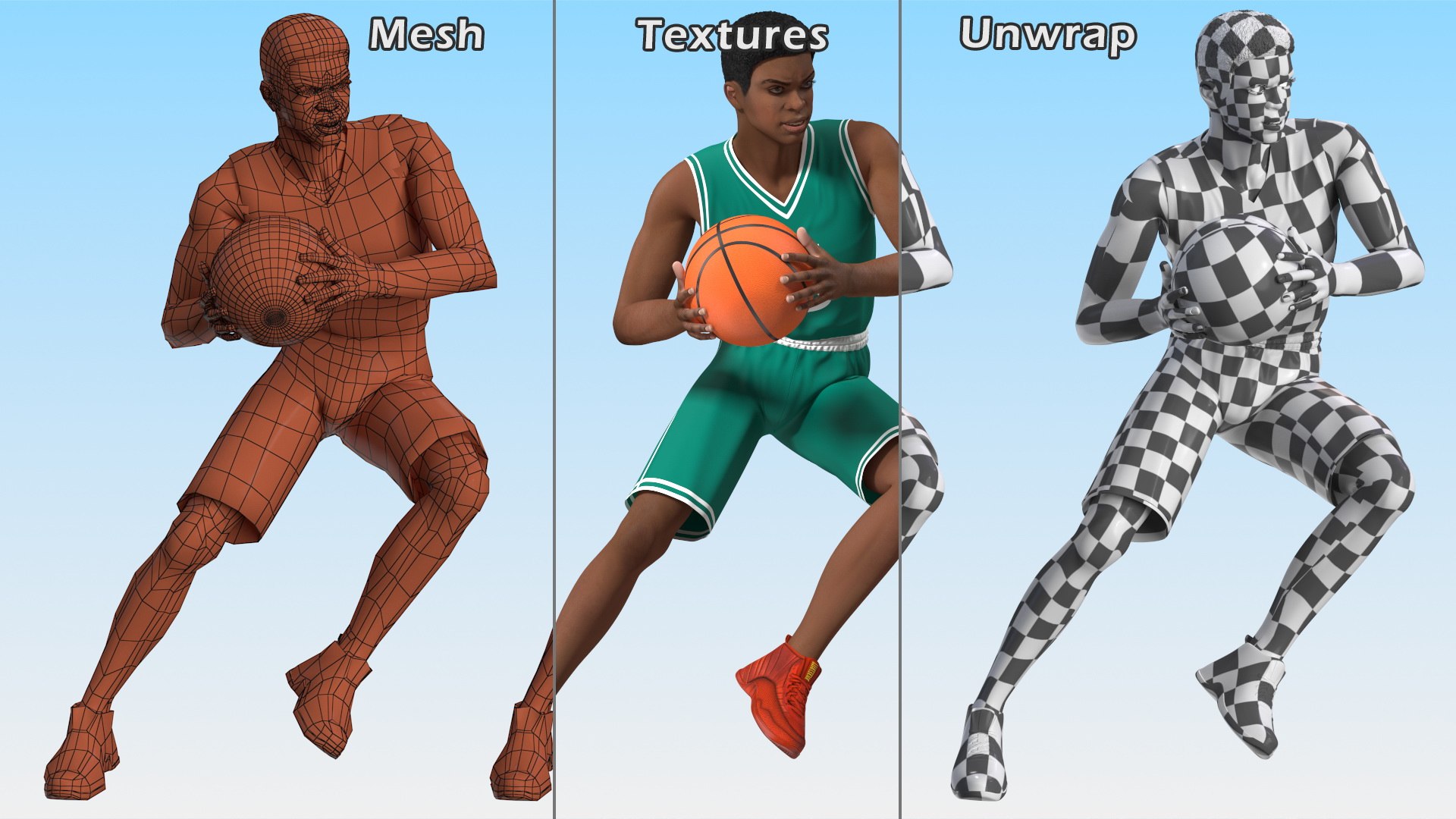 Pose T del jugador de baloncesto adolescente de piel clara Modelo 3D $159 -  .3ds .blend .c4d .fbx .max .ma .lxo .obj - Free3D