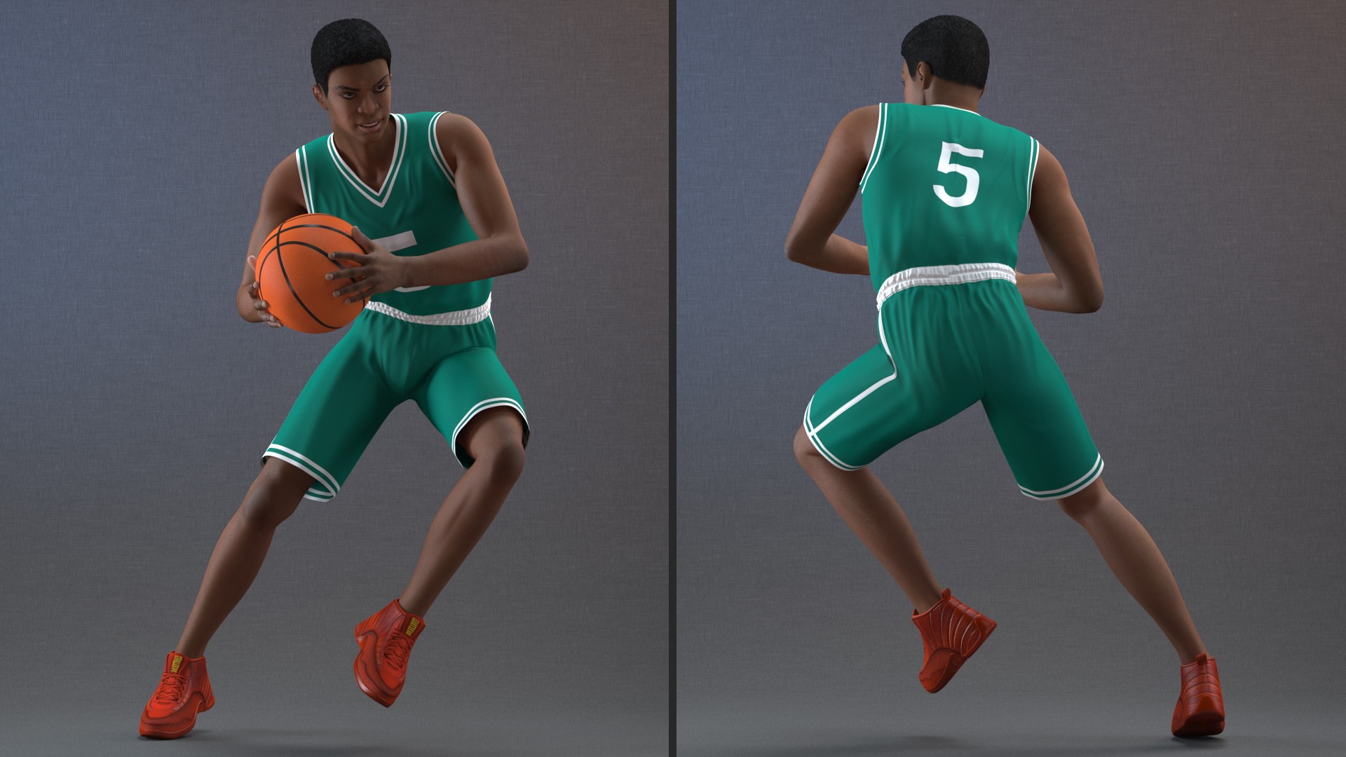 Pose T del jugador de baloncesto adolescente de piel clara Modelo 3D $159 -  .3ds .blend .c4d .fbx .max .ma .lxo .obj - Free3D