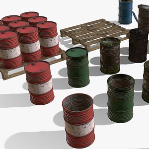 3D Lowpoly Barrels Asset