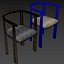 3D Modern Upholstered Dining Chair Designer Accent Chair 3D Model