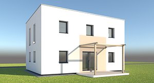 3d model modern family home