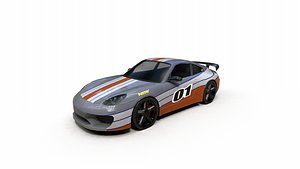 Low polly Sports Car X2 with 4K PBR Texture1 3D model