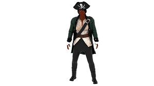 3D Pirate Woman model