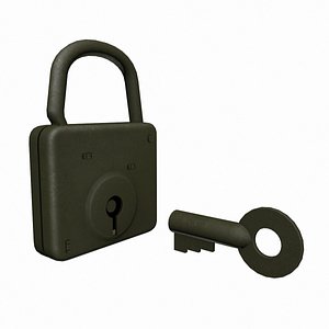 3D wwii german padlock locking