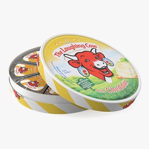 3D Creamy Cheese Box Laughing Cow Cheddar Triangles