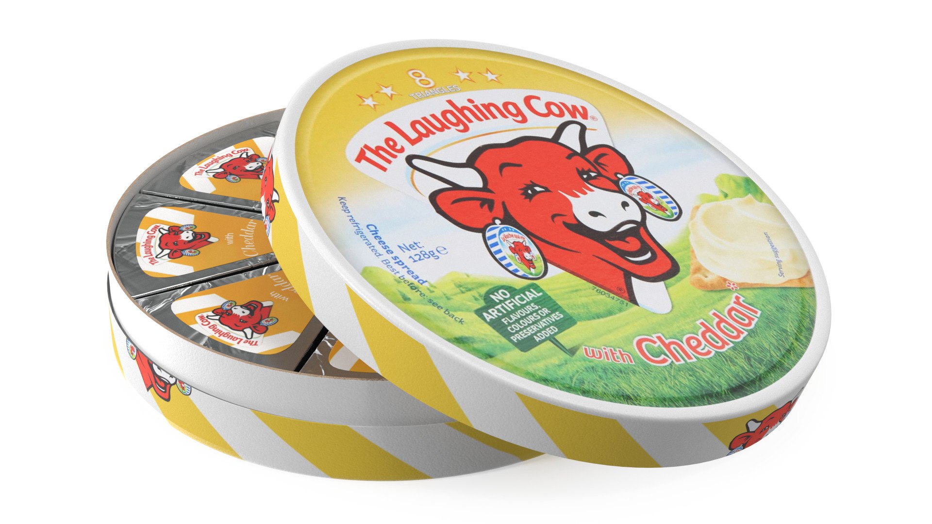 Creamy Cheese Box Laughing Cow Cheddar Triangles 3D model preview