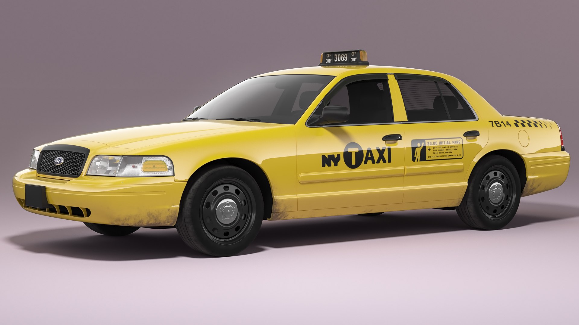 Auto a Escala 1/64 Ford Crown Victoria New York City Taxi Amarillo, CBP-048 596 Model - DEHU