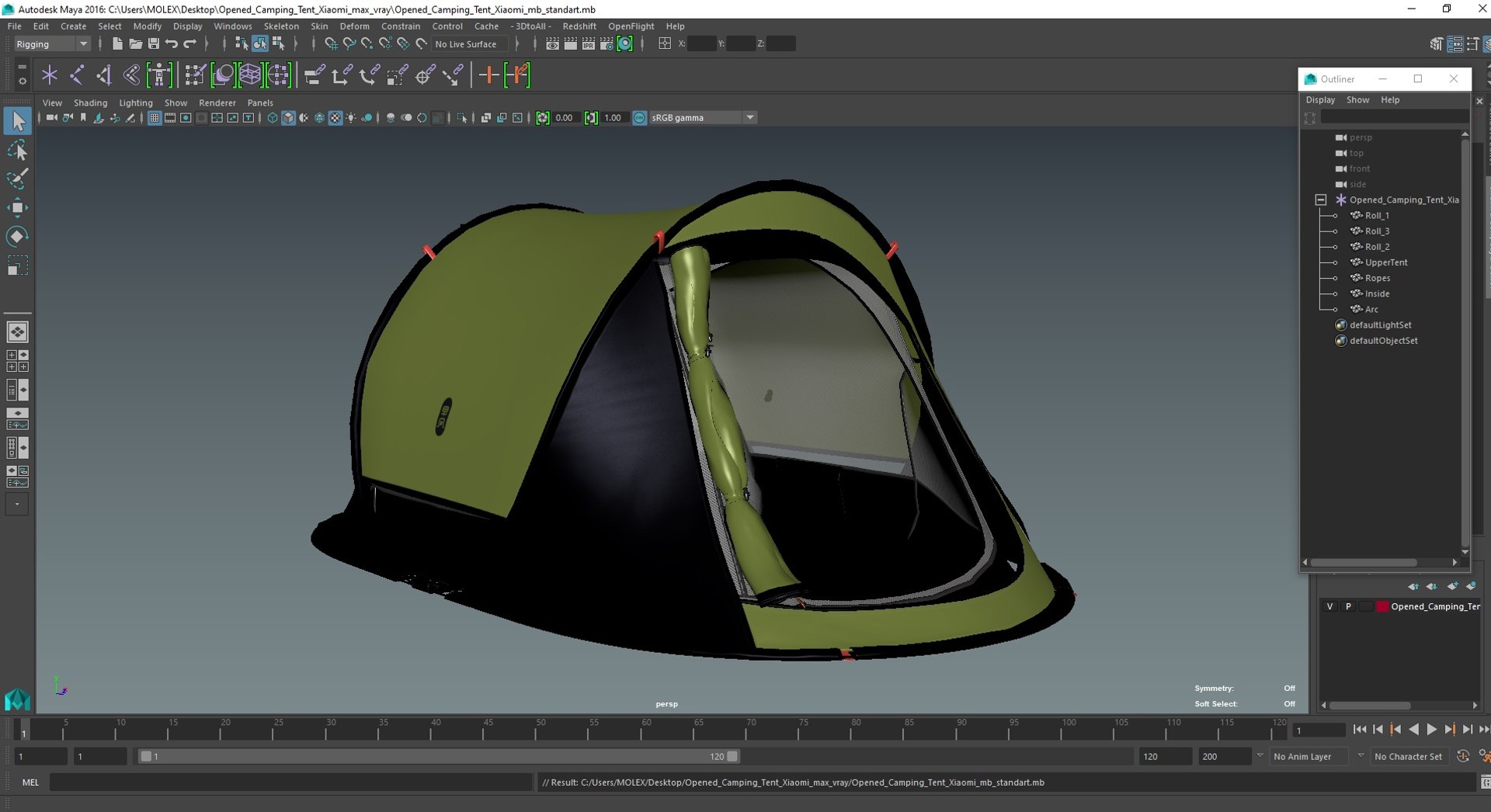 Opened Camping Tent Xiaomi model https://p.turbosquid.com/ts-thumb/jn/92Ectb/dI/openedcampingtentxiaomivray3dmodel036/jpg/1700778916/1920x1080/fit_q87/38fb6f652d171dd7272516274fc12a8f896a5003/openedcampingtentxiaomivray3dmodel036.jpg