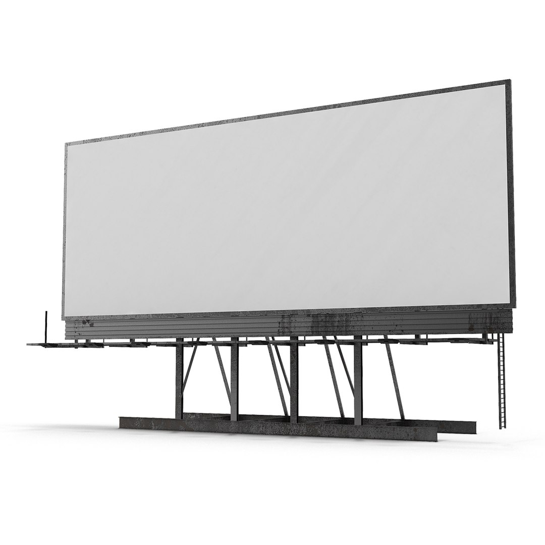 Old Rooftop Billboard 3D model preview