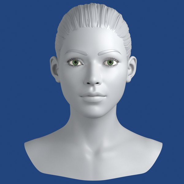 3d realistic young woman head