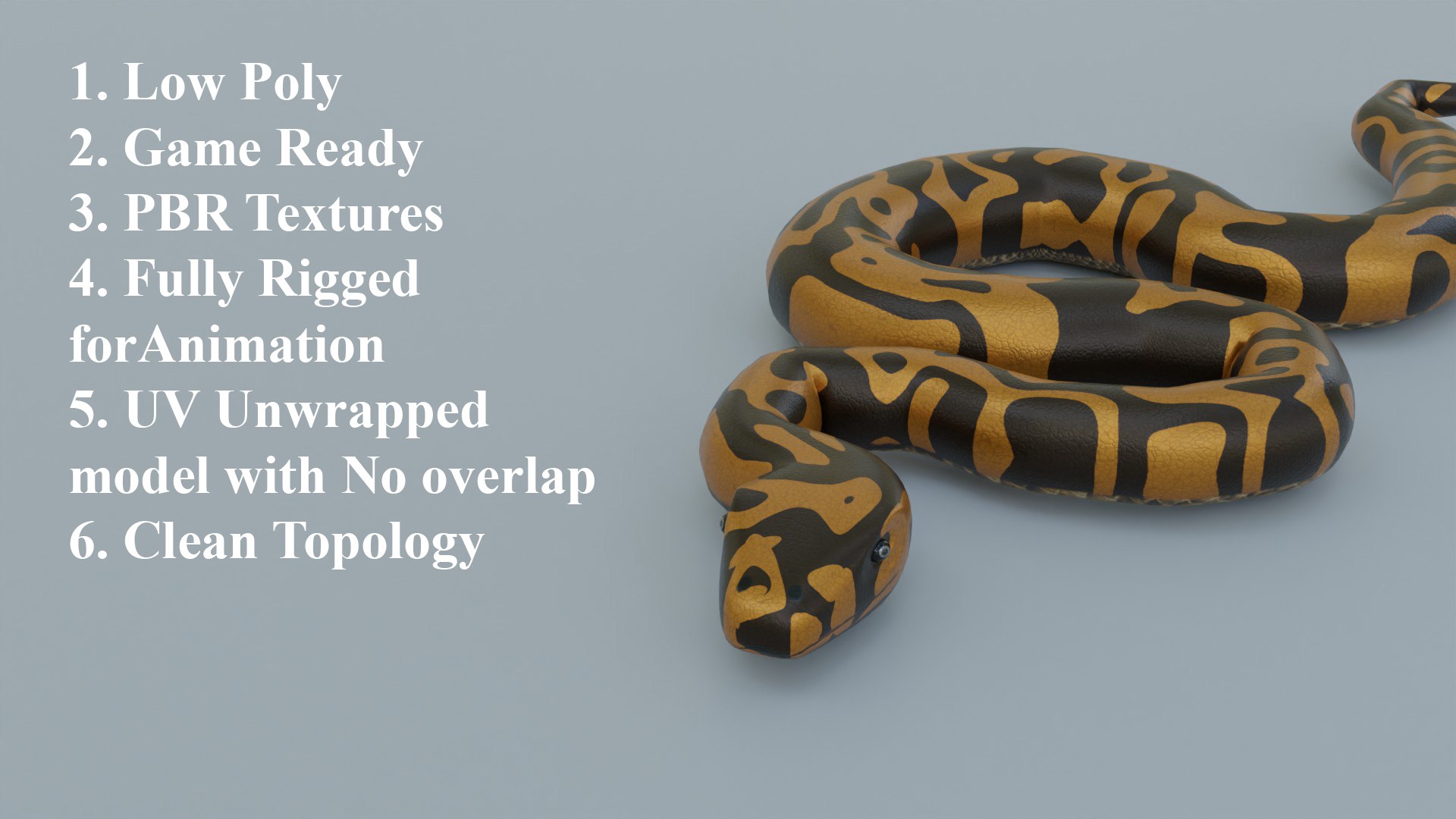 3D Model Python Snake - Low Poly- Game Ready - PBR - TurboSquid 1956671