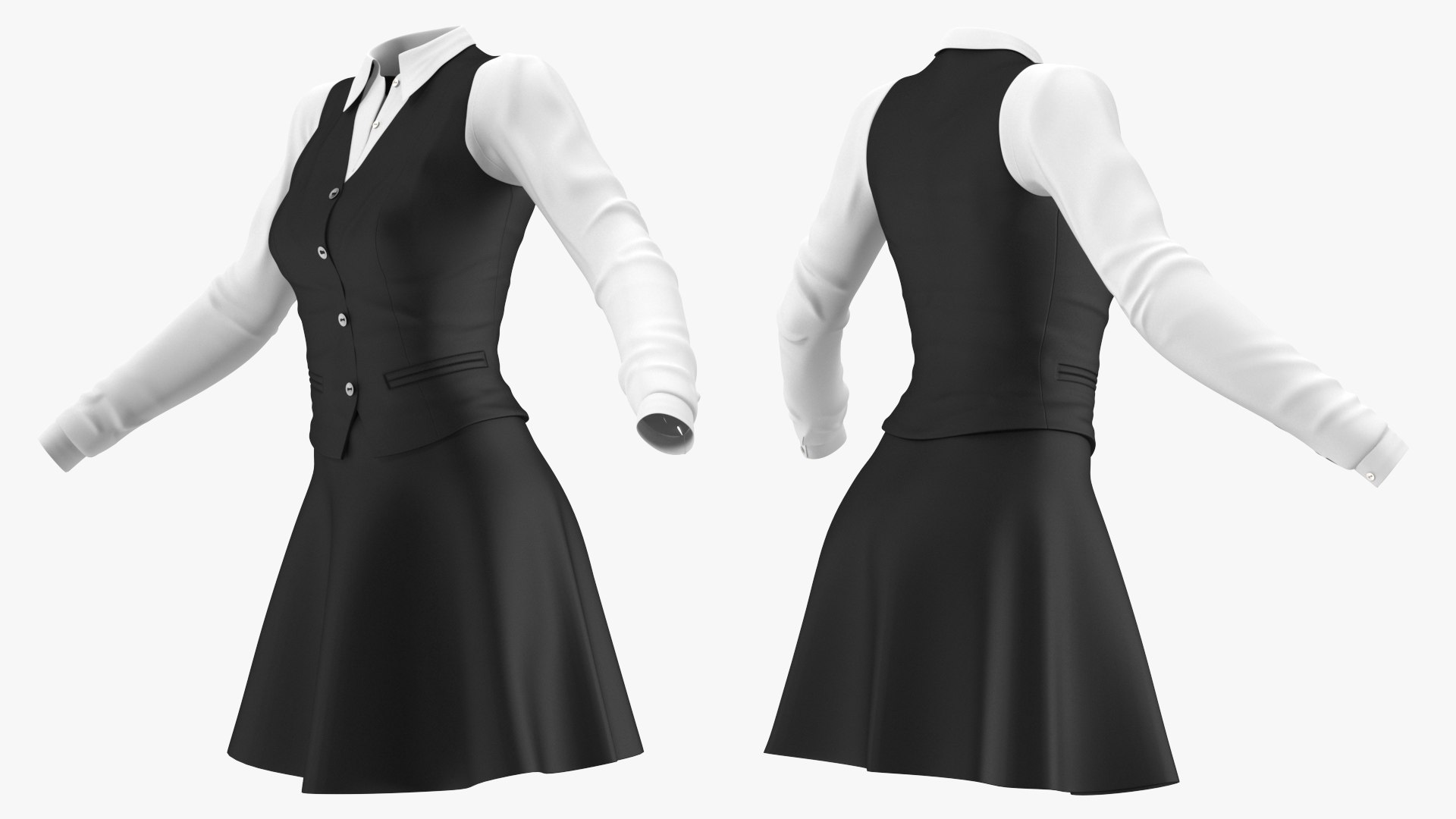 School Outfit 3D model preview